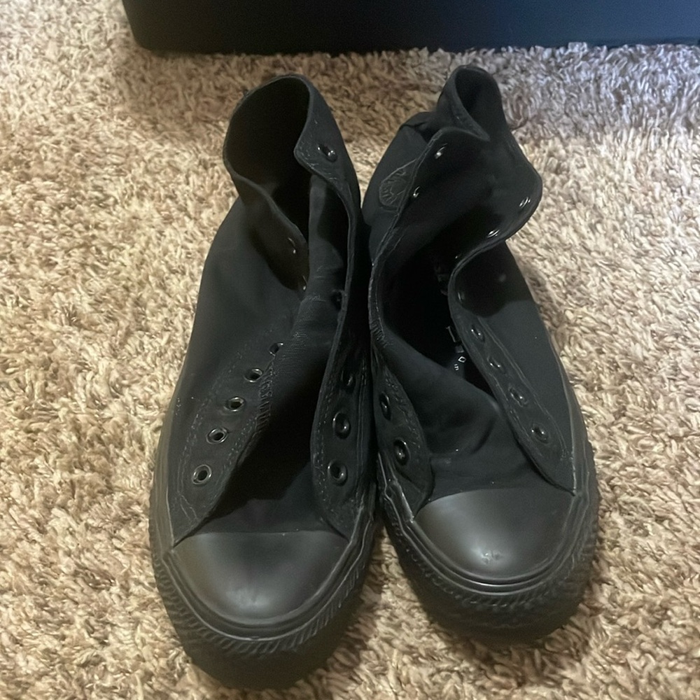 Solid Black Mens High Top Converse - image 1